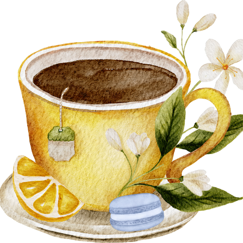 Cup of tea and calm setup