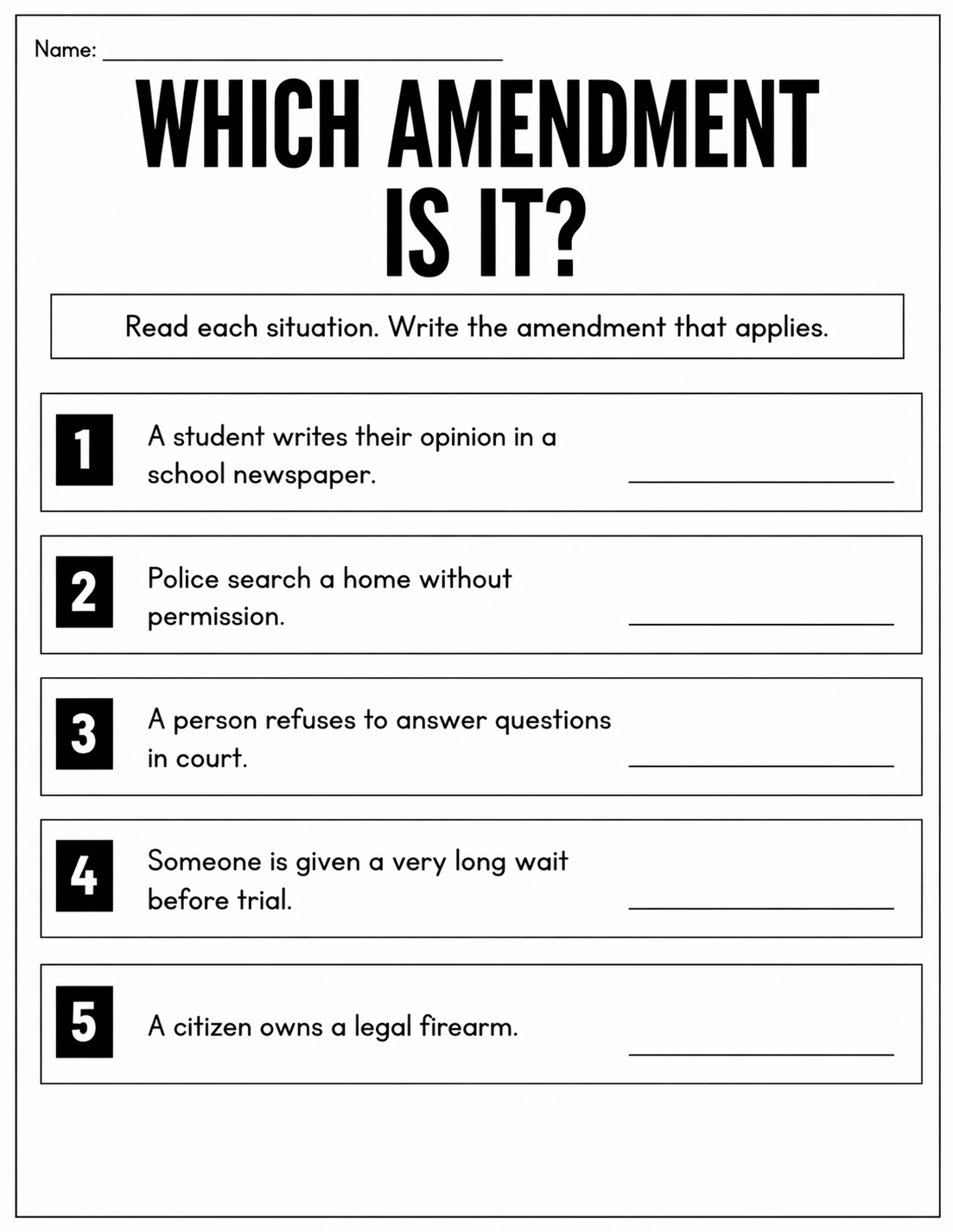 Which Amendment Is It activity preview